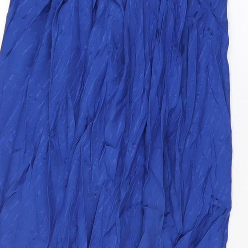 Zara Womens Blue Viscose Wrap Skirt Size S Button