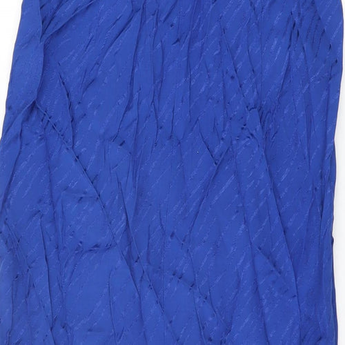 Zara Womens Blue Viscose Wrap Skirt Size S Button