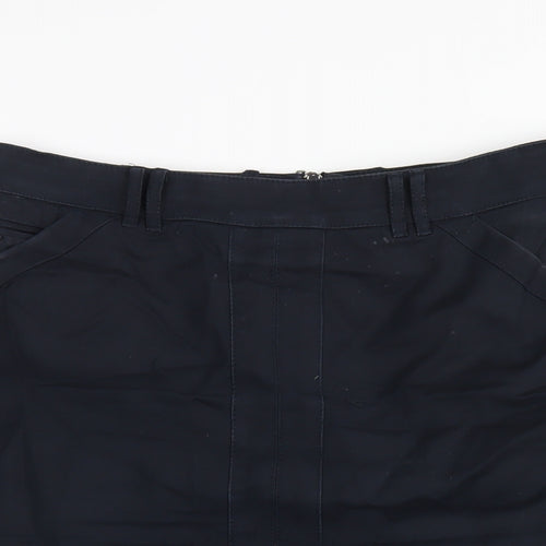 Autograph Womens Blue Cotton Straight & Pencil Skirt Size 12 Zip