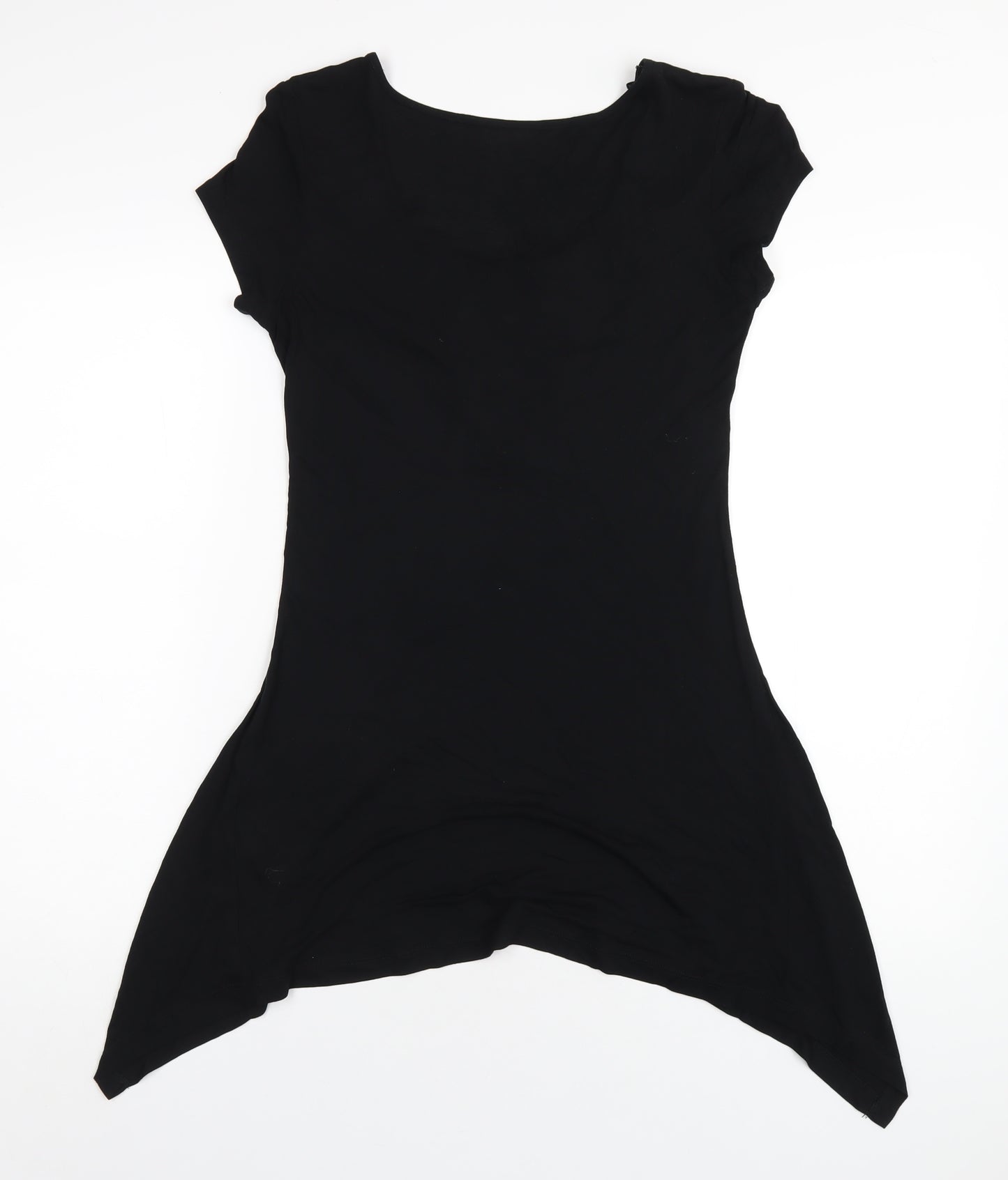 Wallis Womens Black Viscose A-Line Size 8 Scoop Neck Pullover