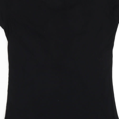 Wallis Womens Black Viscose A-Line Size 8 Scoop Neck Pullover