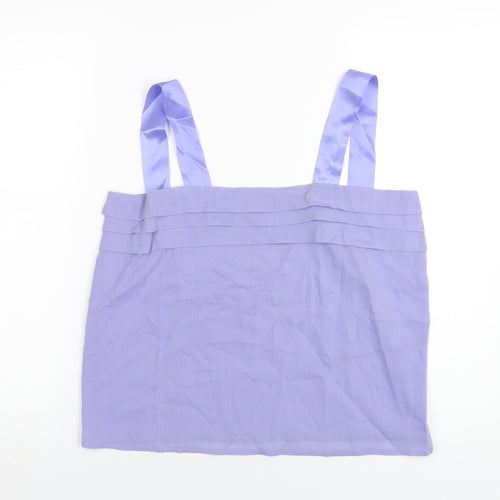 Classic Womens Purple Polyester Camisole T-Shirt Size 14 Square Neck