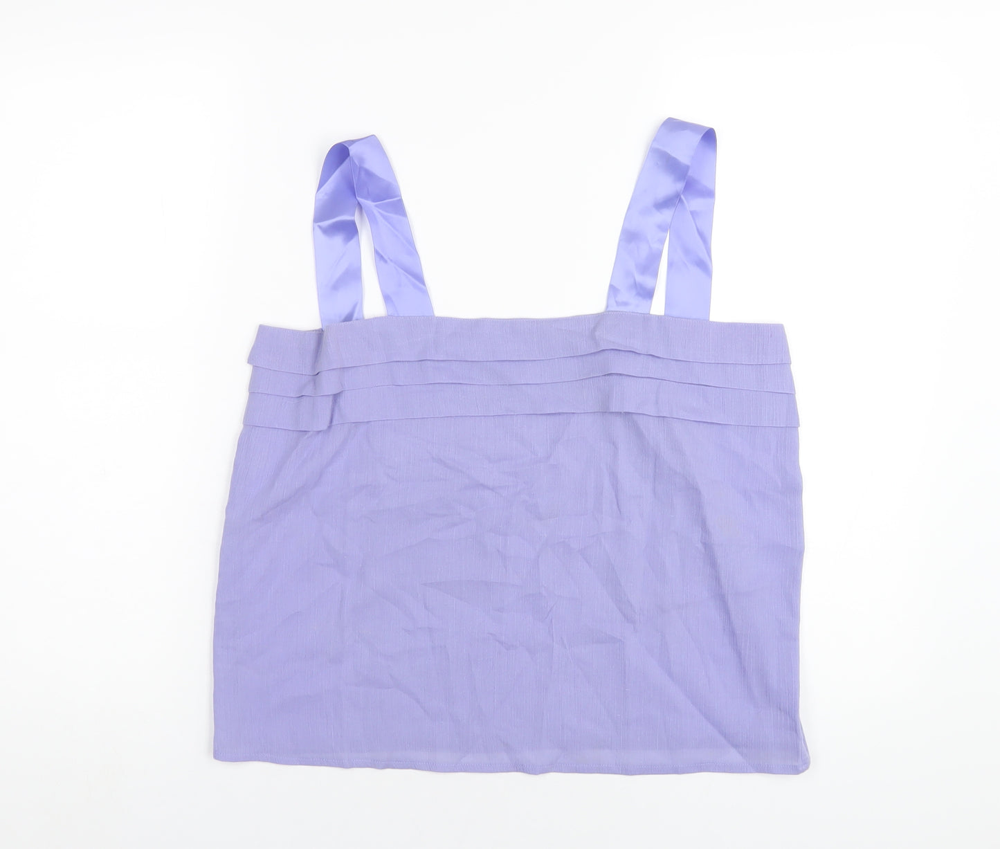 Classic Womens Purple Polyester Camisole T-Shirt Size 14 Square Neck
