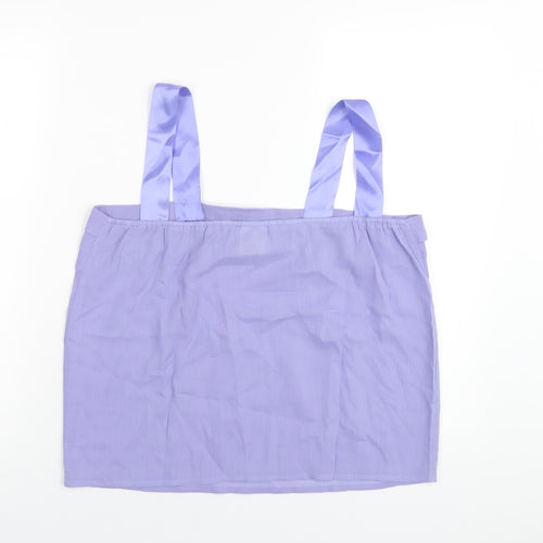 Classic Womens Purple Polyester Camisole T-Shirt Size 14 Square Neck