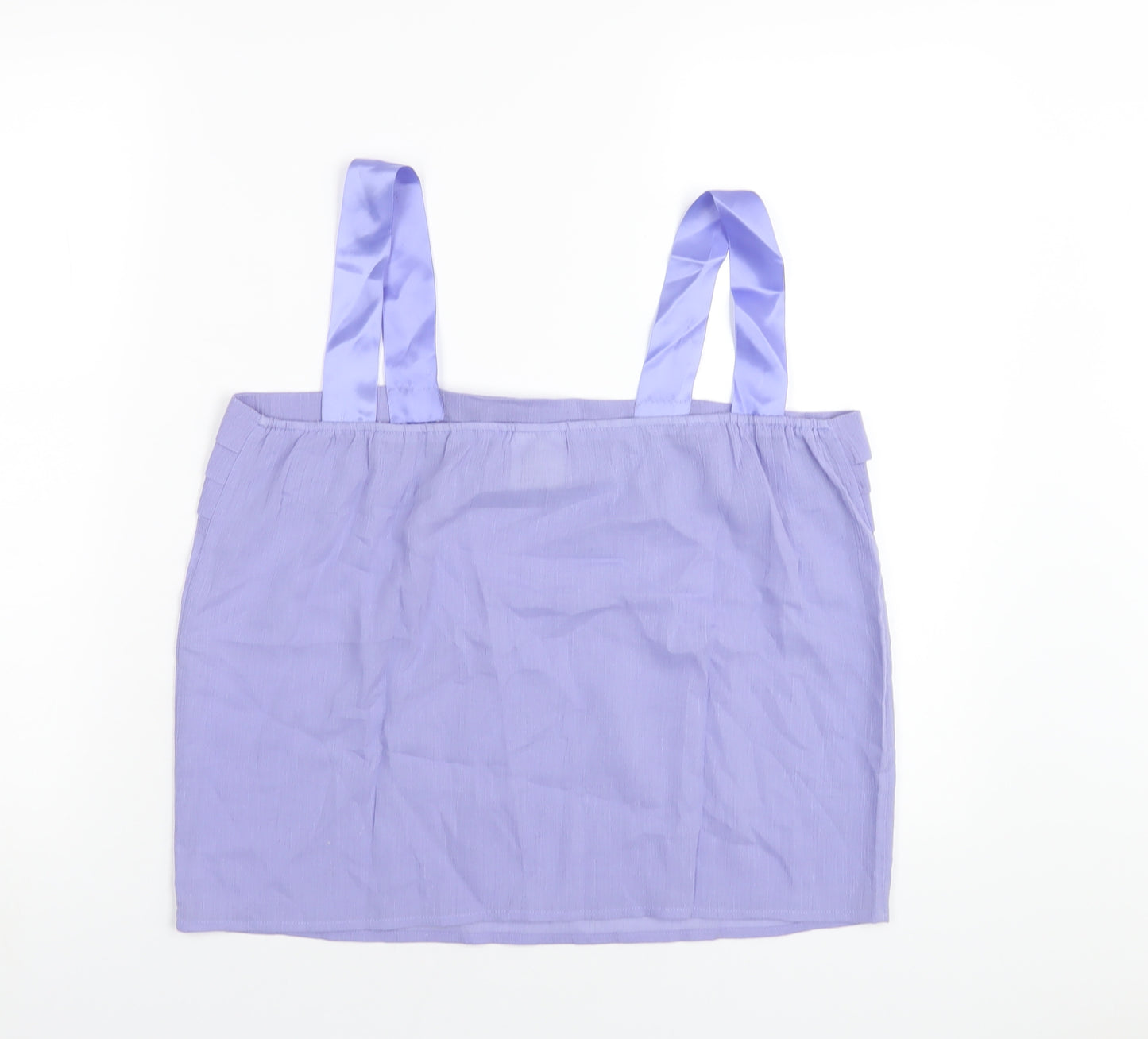 Classic Womens Purple Polyester Camisole T-Shirt Size 14 Square Neck
