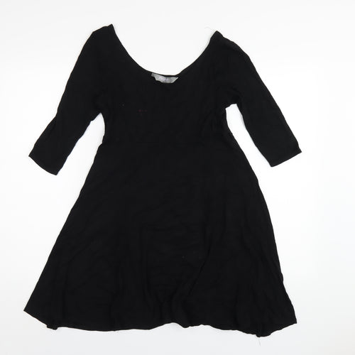 New Look Womens Black Viscose A-Line Size 12 Scoop Neck Pullover