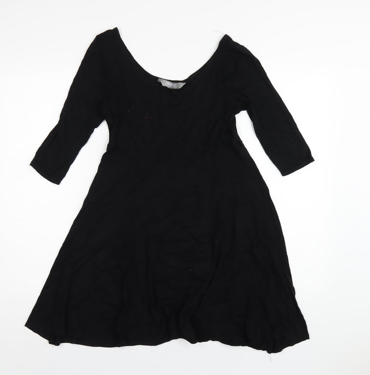 New Look Womens Black Viscose A-Line Size 12 Scoop Neck Pullover