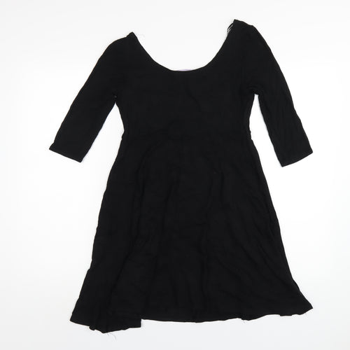 New Look Womens Black Viscose A-Line Size 12 Scoop Neck Pullover