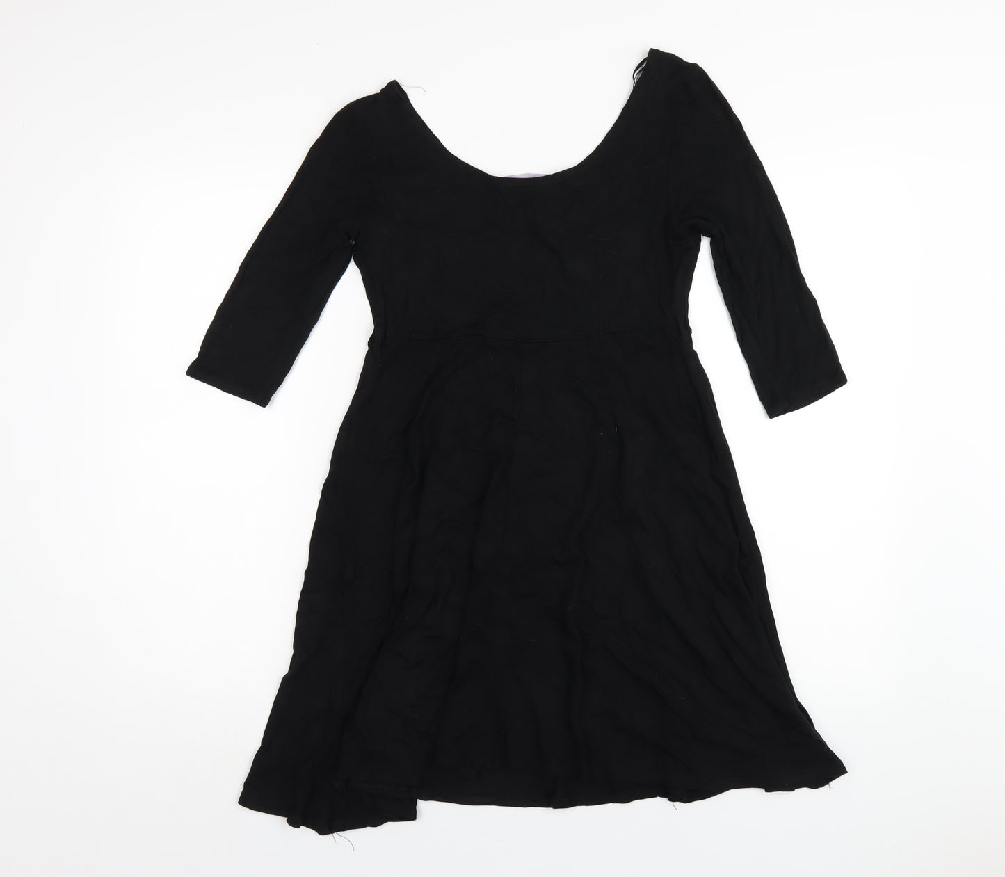 New Look Womens Black Viscose A-Line Size 12 Scoop Neck Pullover