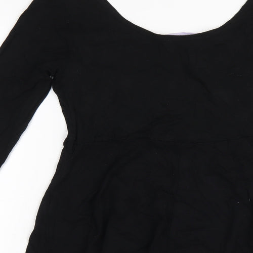 New Look Womens Black Viscose A-Line Size 12 Scoop Neck Pullover