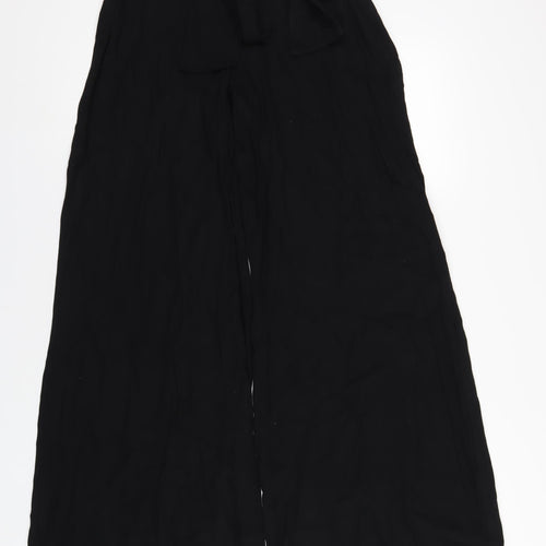 Mango Womens Black Viscose Trousers Size 12 L34 in Regular Zip