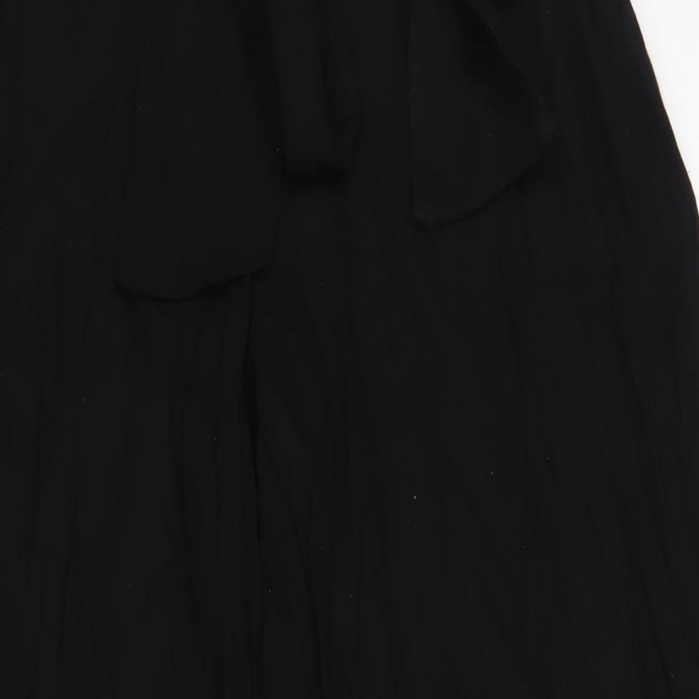 Mango Womens Black Viscose Trousers Size 12 L34 in Regular Zip