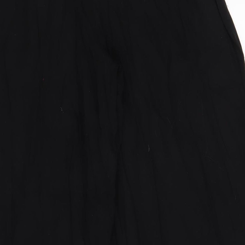 Mango Womens Black Viscose Trousers Size 12 L34 in Regular Zip