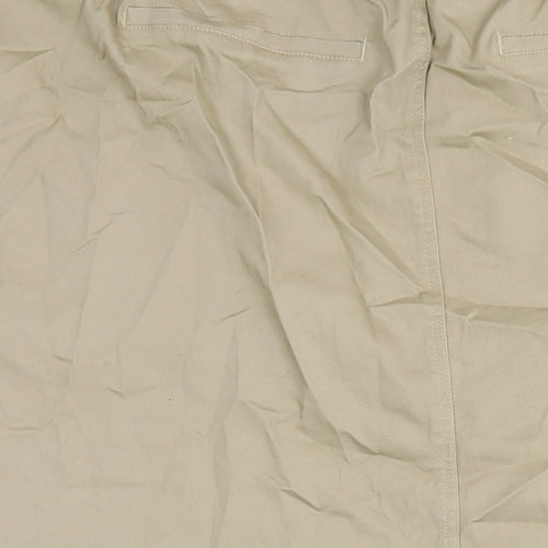 Simply Be Womens Beige Cotton A-Line Skirt Size 30 Zip