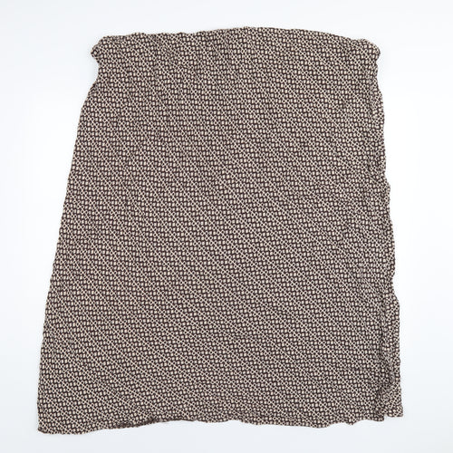essence Womens Brown Geometric Viscose A-Line Skirt Size 28