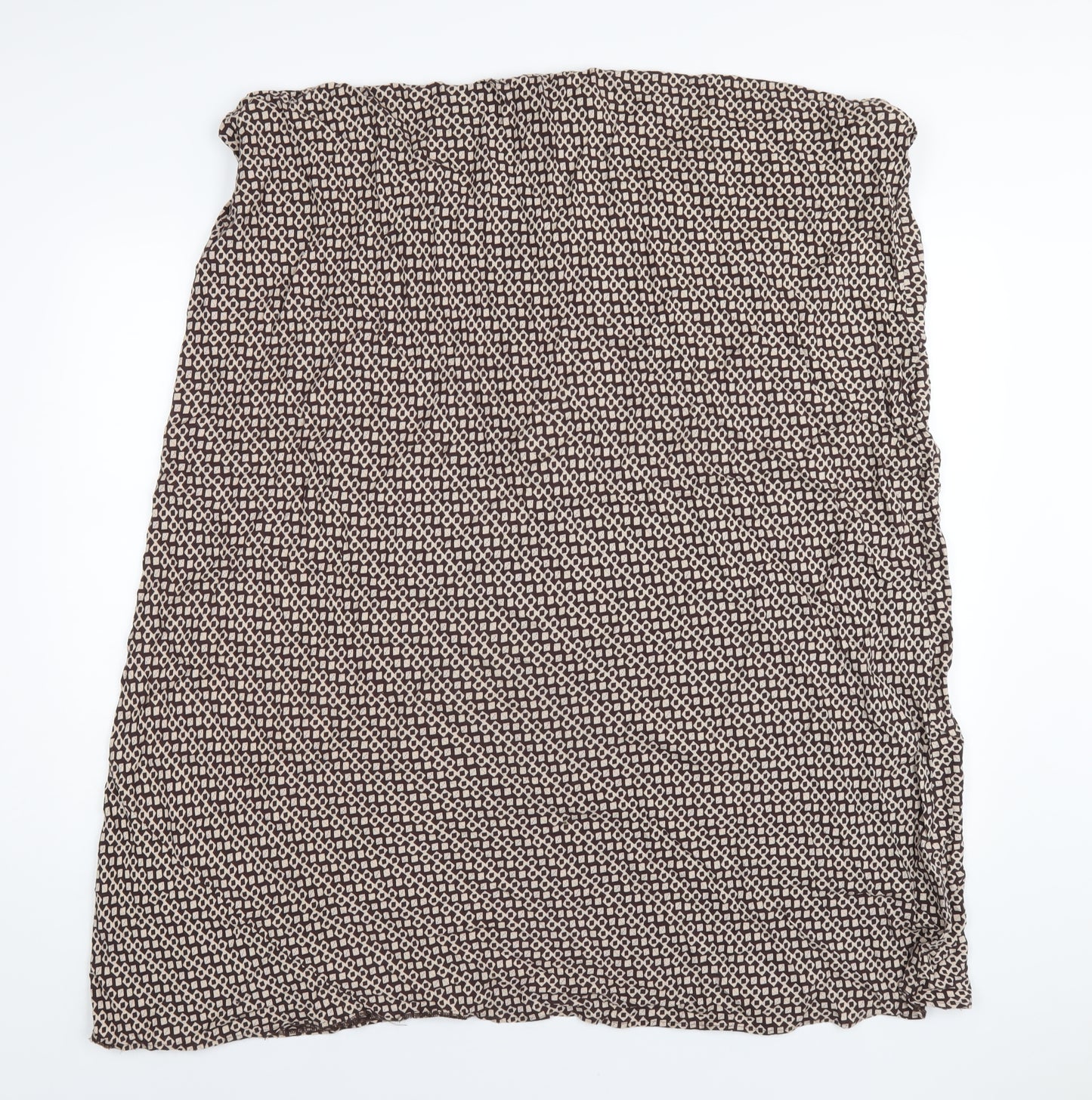 essence Womens Brown Geometric Viscose A-Line Skirt Size 28