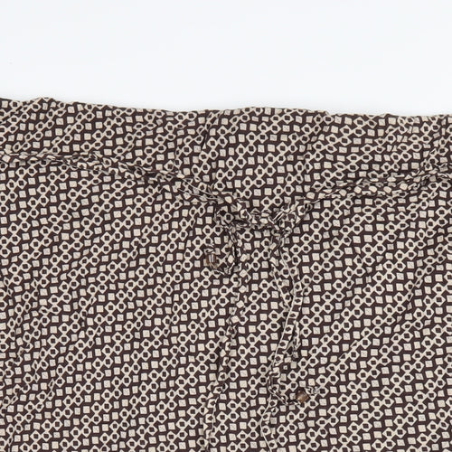 essence Womens Brown Geometric Viscose A-Line Skirt Size 28