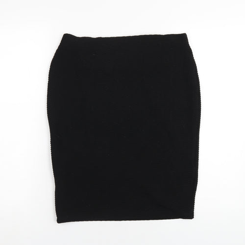 Marks and Spencer Womens Black Polyester Straight & Pencil Skirt Size 10
