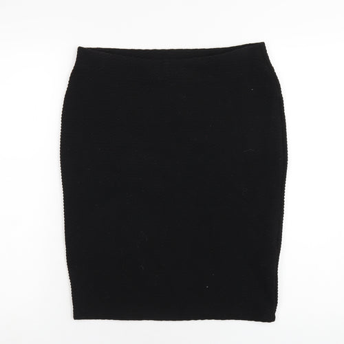 Marks and Spencer Womens Black Polyester Straight & Pencil Skirt Size 10