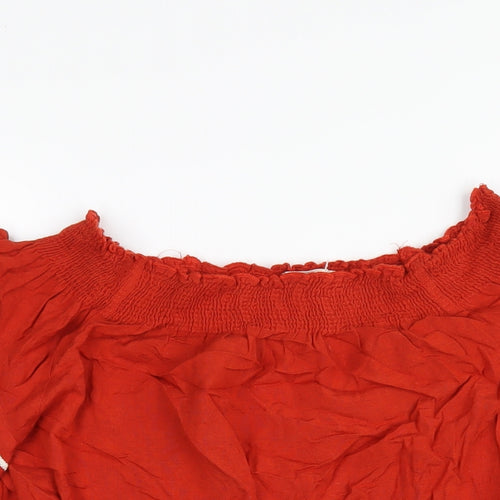 NEXT Womens Orange Viscose A-Line Size 10 Off the Shoulder Pullover