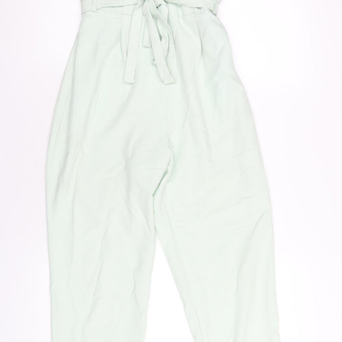 Miss Selfridge Womens Green Polyester Jumpsuit One-Piece Size 12 L26 in Zip