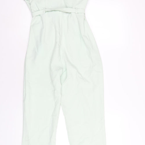 Miss Selfridge Womens Green Polyester Jumpsuit One-Piece Size 12 L26 in Zip