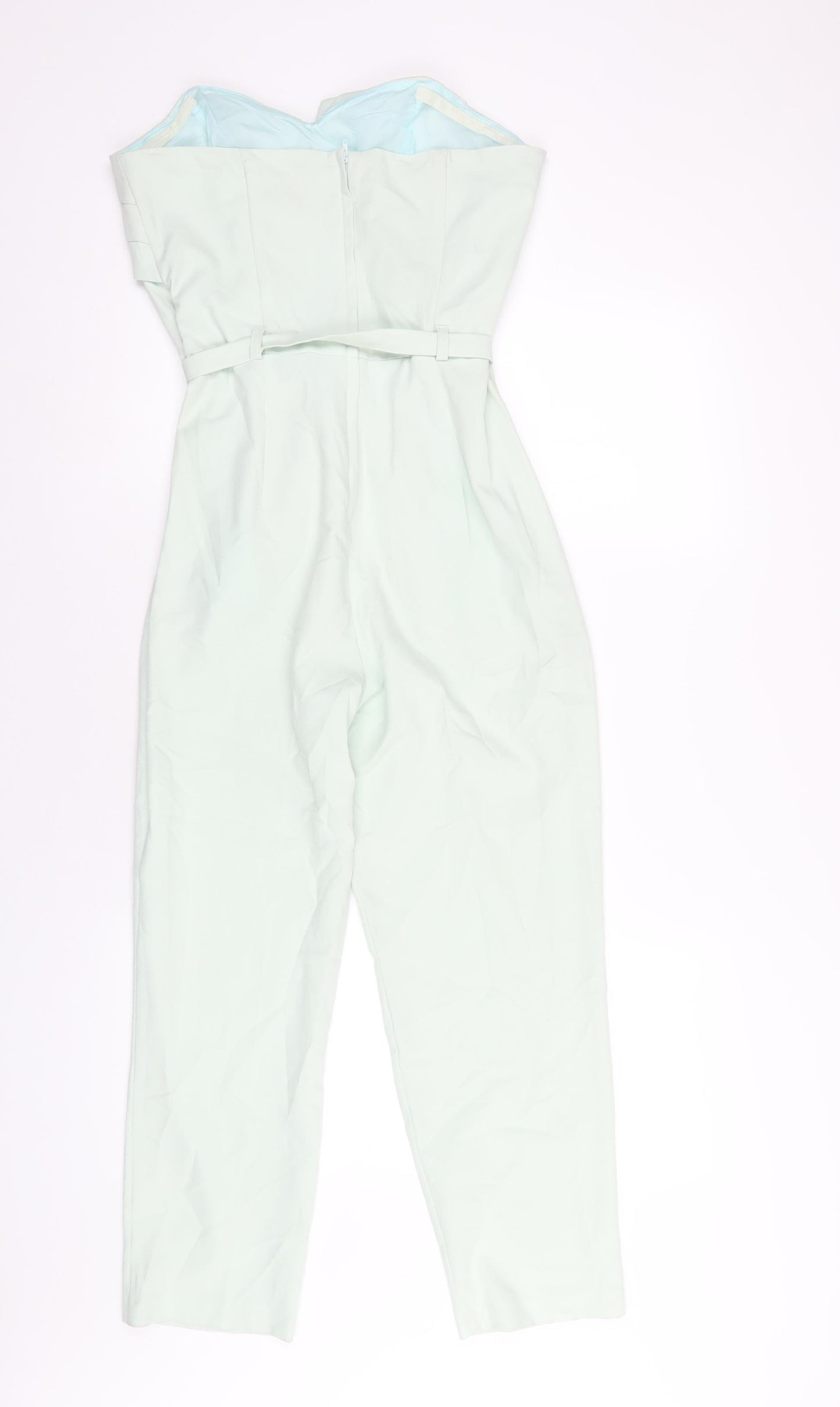 Miss Selfridge Womens Green Polyester Jumpsuit One-Piece Size 12 L26 in Zip