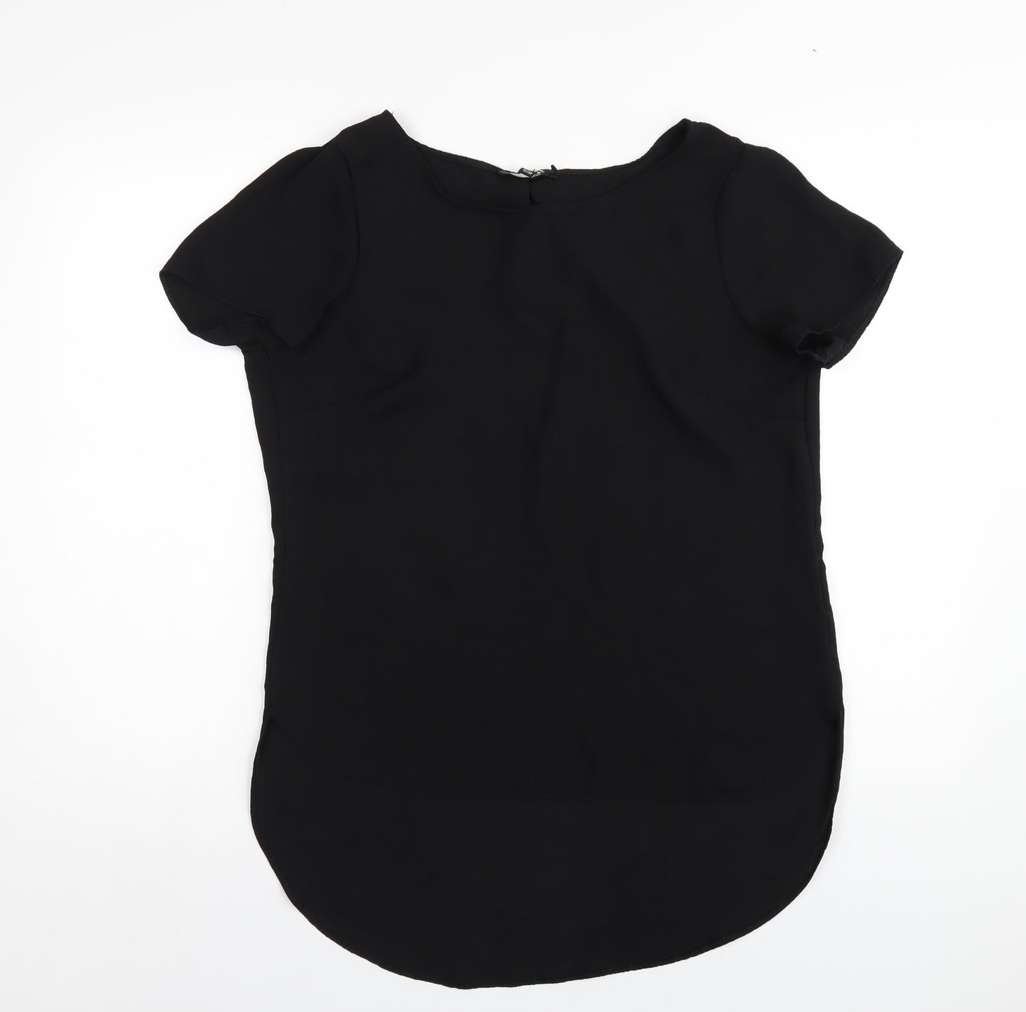 Belle Vere Womens Black Polyester Basic T-Shirt Size 12 Round Neck