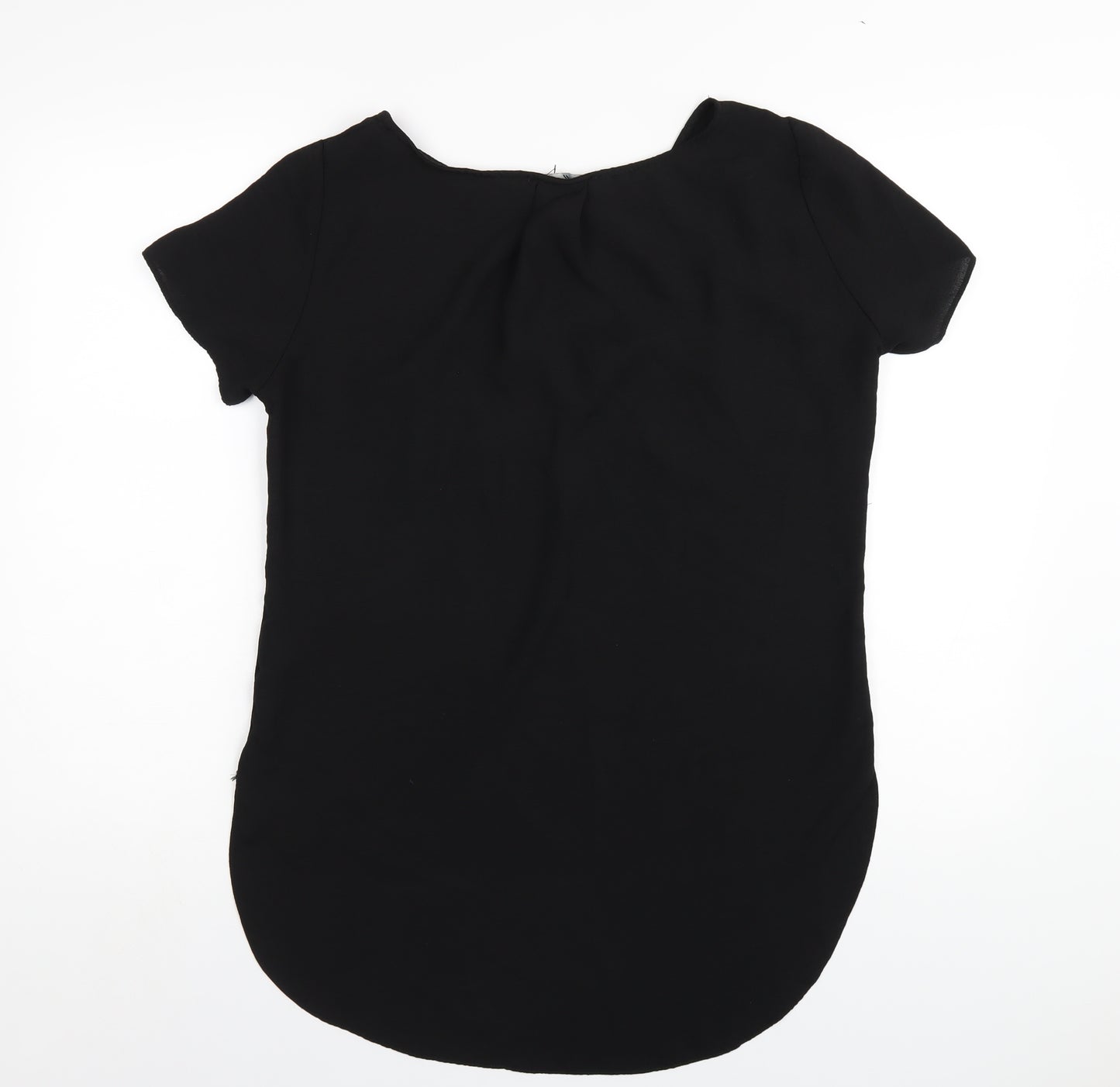 Belle Vere Womens Black Polyester Basic T-Shirt Size 12 Round Neck