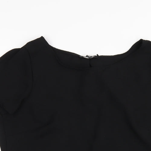Belle Vere Womens Black Polyester Basic T-Shirt Size 12 Round Neck