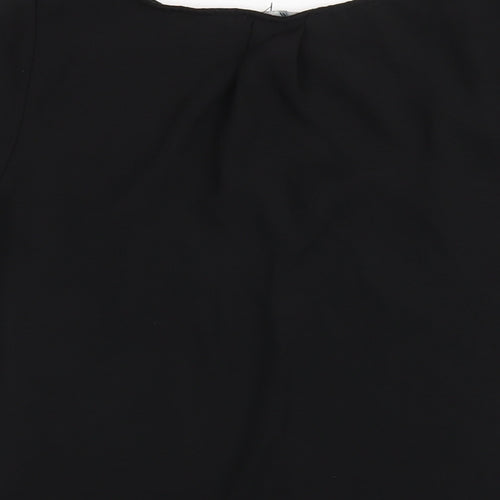 Belle Vere Womens Black Polyester Basic T-Shirt Size 12 Round Neck