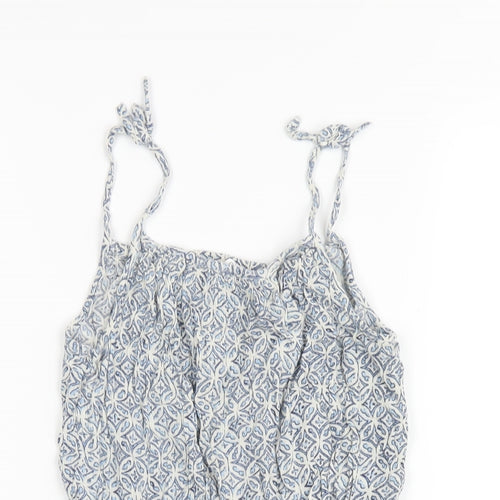 NEXT Girls Blue Geometric Vinyl Playsuit One-Piece Size 10 Years Pullover