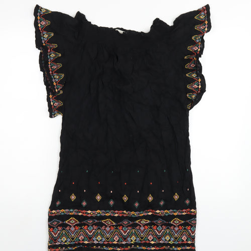 NEXT Womens Black Viscose A-Line Size 10 Off the Shoulder Pullover