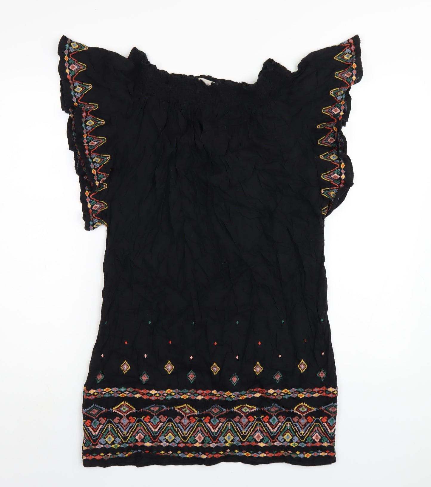 NEXT Womens Black Viscose A-Line Size 10 Off the Shoulder Pullover