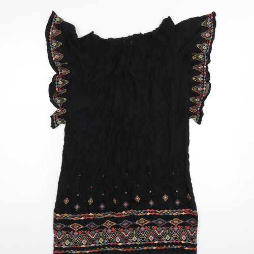 NEXT Womens Black Viscose A-Line Size 10 Off the Shoulder Pullover
