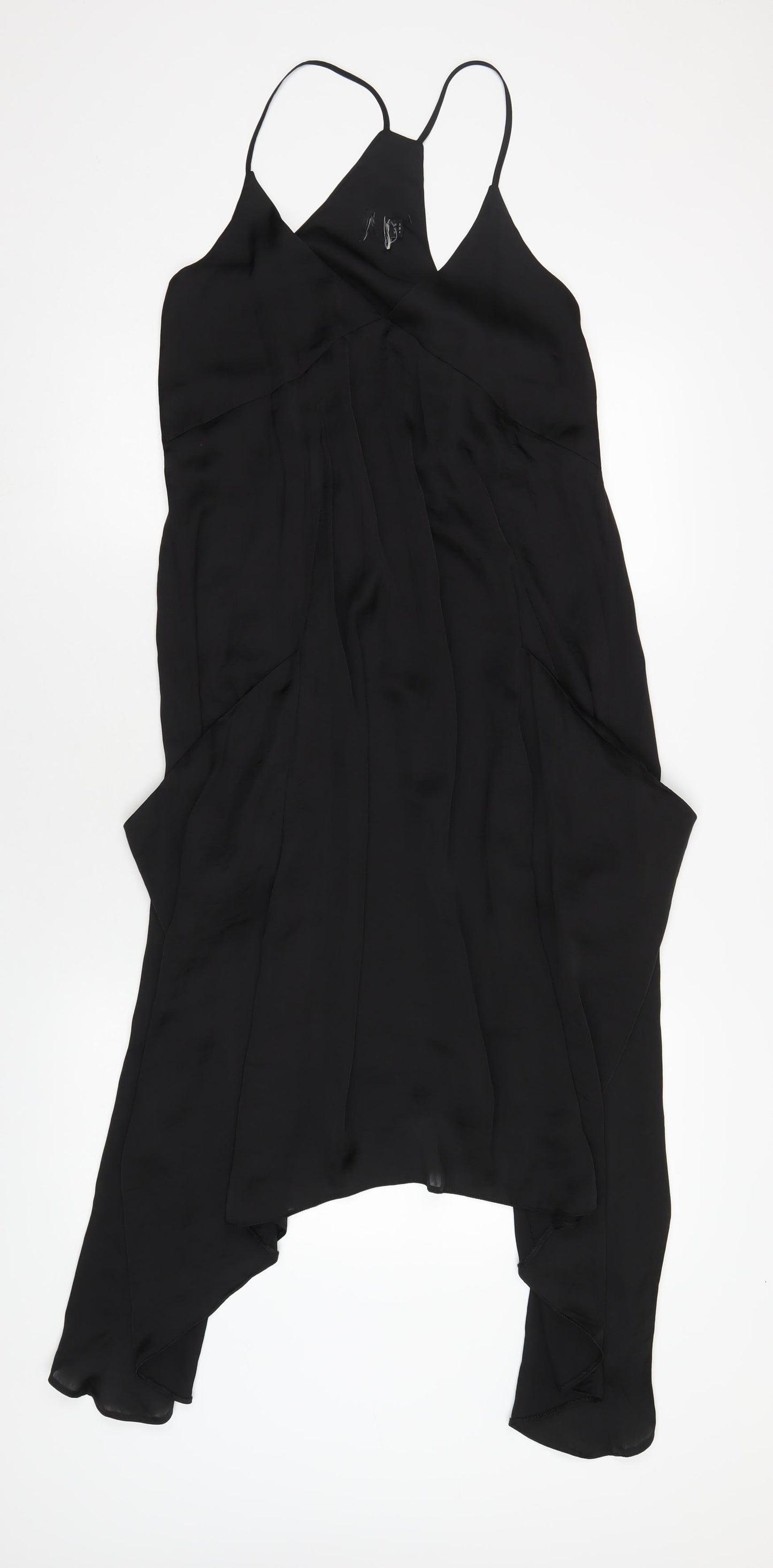 ASOS Womens Black Polyester A-Line Size 8 V-Neck Pullover
