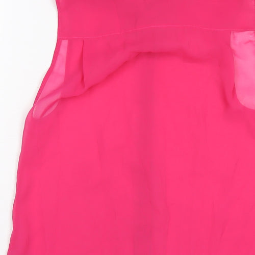 H&M Womens Pink Polyester Basic Blouse Size 4 Collared