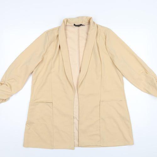 Boohoo Womens Beige Jacket Blazer Size 16