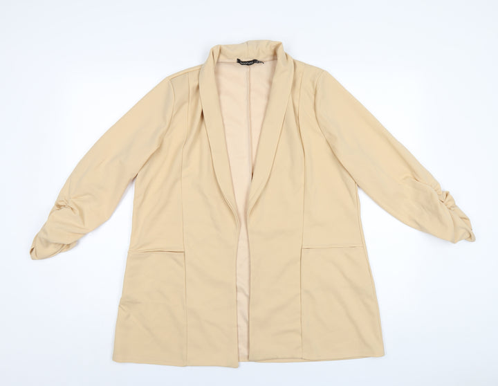 Boohoo Womens Beige Jacket Blazer Size 16