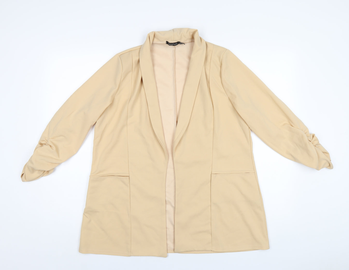 Boohoo Womens Beige Jacket Blazer Size 16