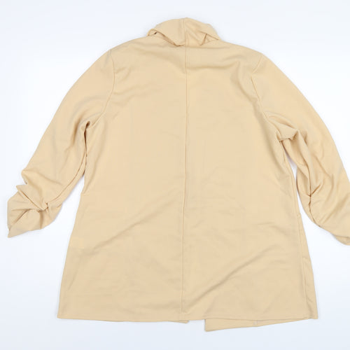 Boohoo Womens Beige Jacket Blazer Size 16
