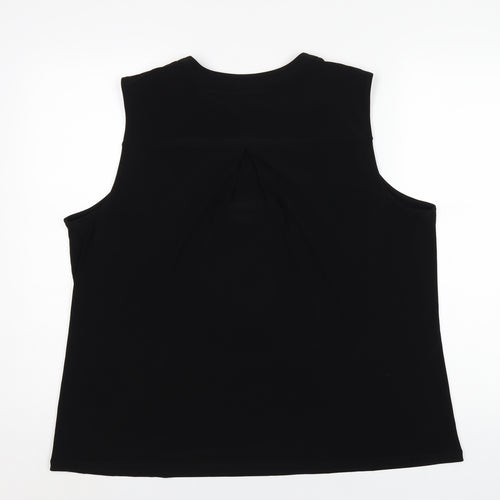 Anne Klein Womens Black Polyethylene Basic Tank Size XL V-Neck