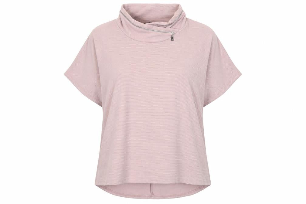 Front view of Roman women’s pink polyester tunic blouse, size UK 18, cowl neck