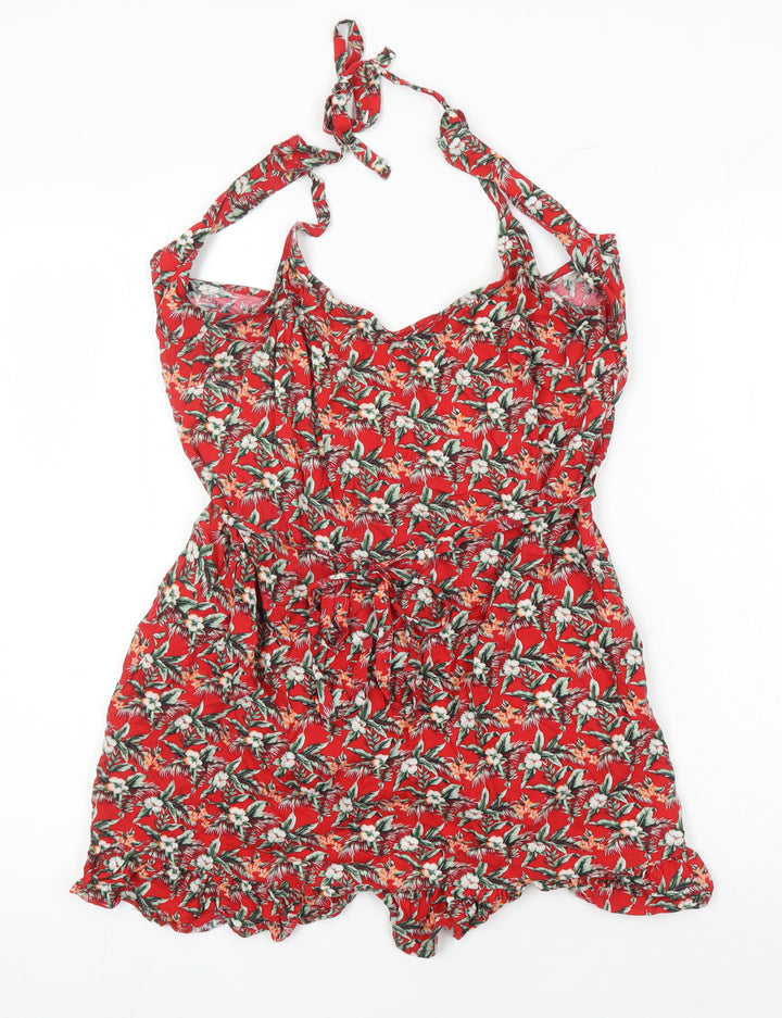 Oasis Womens Multicoloured Floral Viscose Tunic Blouse Size S Scoop Neck