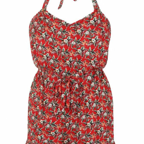 Oasis Womens Multicoloured Floral Viscose Tunic Blouse Size S Scoop Neck