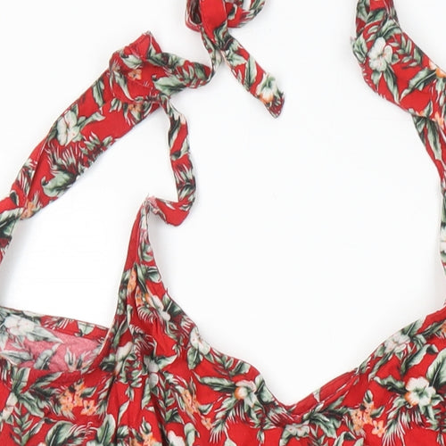 Oasis Womens Multicoloured Floral Viscose Tunic Blouse Size S Scoop Neck