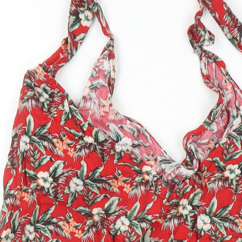 Oasis Womens Multicoloured Floral Viscose Tunic Blouse Size S Scoop Neck