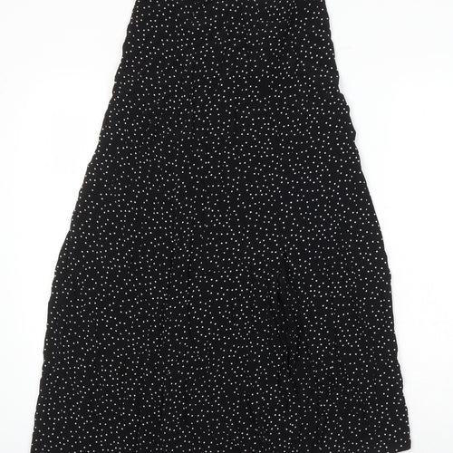 New Look Womens Multicoloured Polka Dot Viscose A-Line Skirt Size 6 Zip - Front split