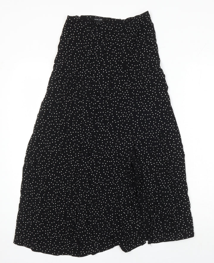 New Look Womens Multicoloured Polka Dot Viscose A-Line Skirt Size 6 Zip - Front split