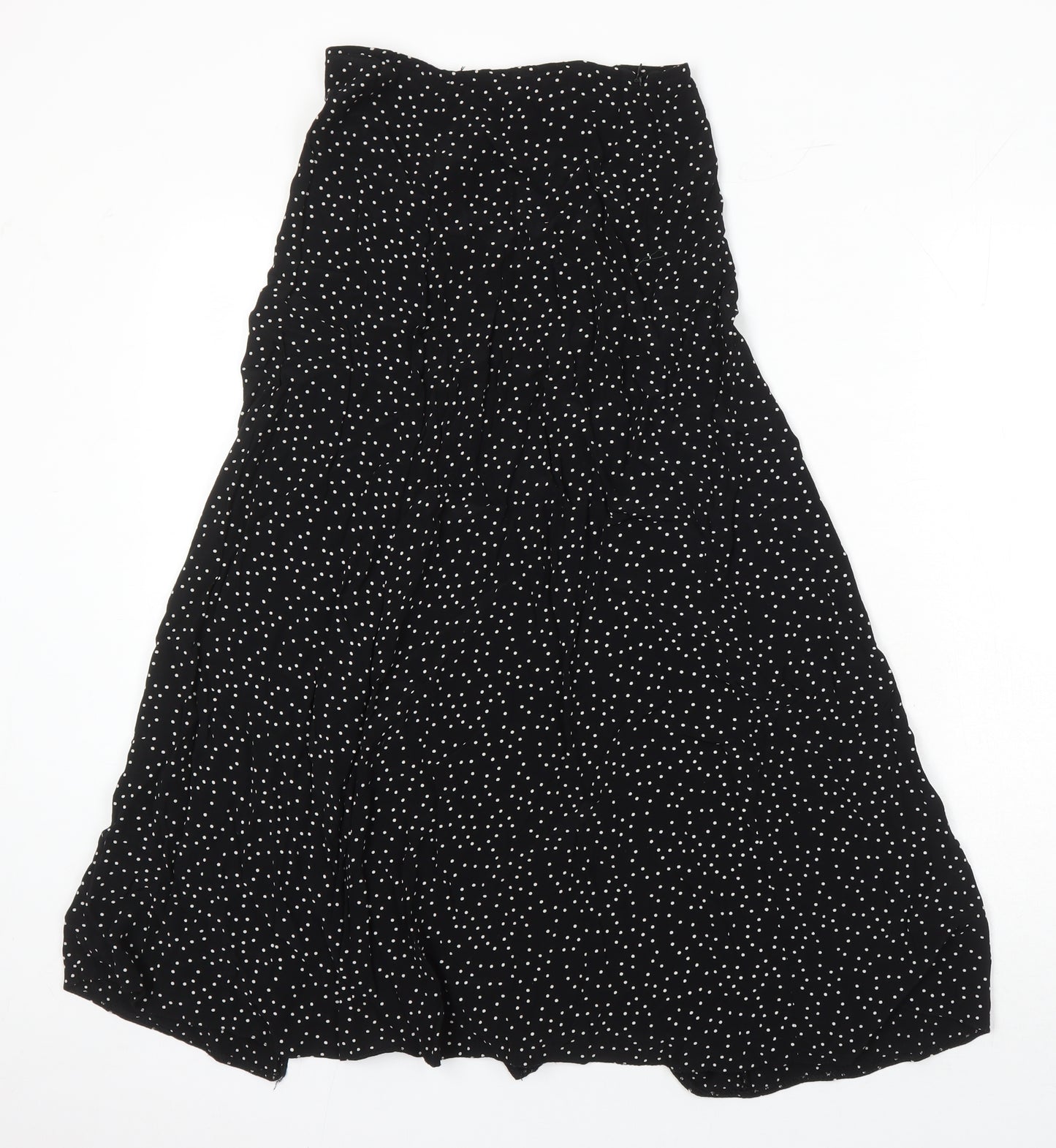 New Look Womens Multicoloured Polka Dot Viscose A-Line Skirt Size 6 Zip - Front split